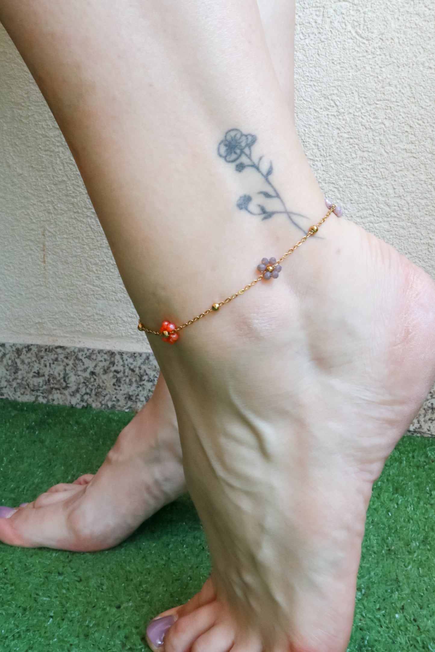 Pulseira Tornozelo Flowers